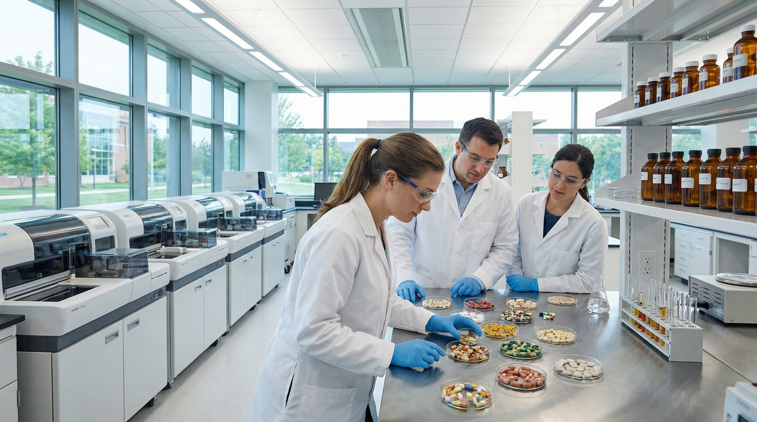 Supplement Industry Daily Briefing March 18 2026 - Scientists examining supplement quality in a modern laboratory