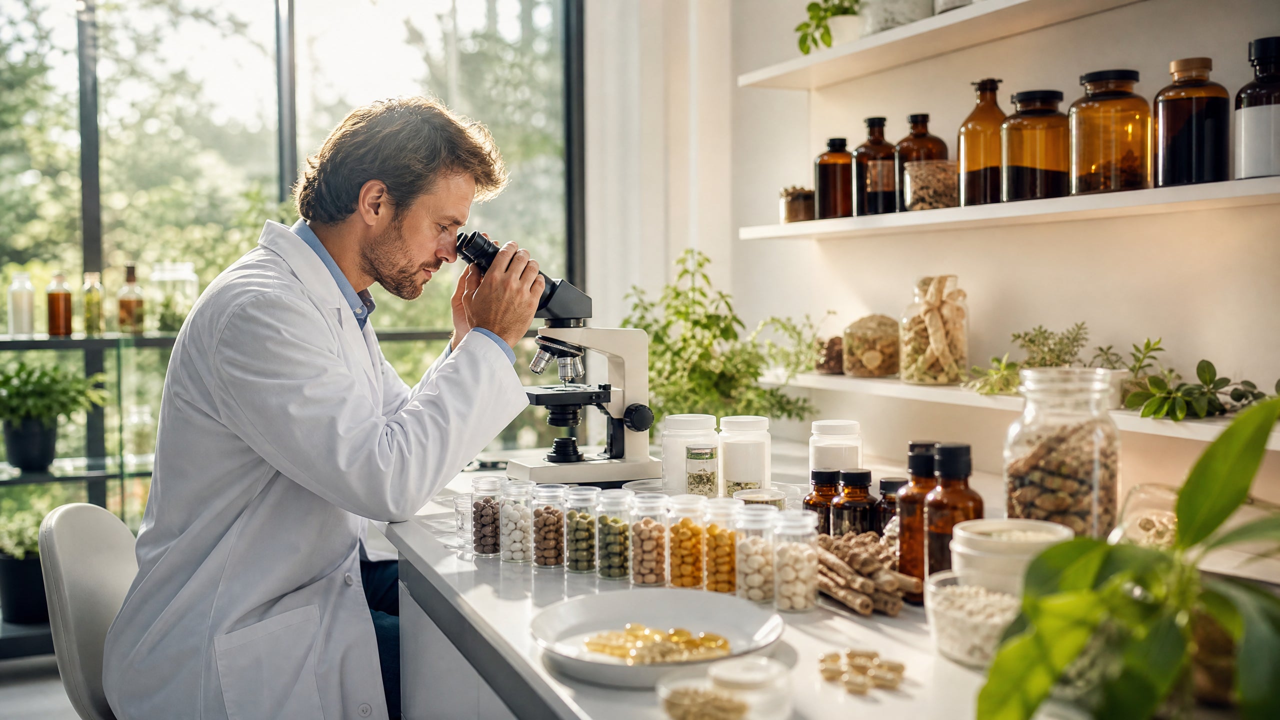 Supplement Industry Daily Briefing June 16 2026 - Research laboratory with scientist examining botanical supplement ingredients