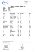 Certificate of Analysis for BDF Technologies Wild Caught Collagen peptides with detailed test results.
