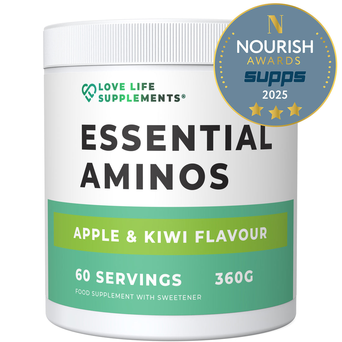 Supplement container labeled &