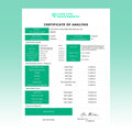 EAA Certificate of Analysis for Love Life Supplements on a light green background