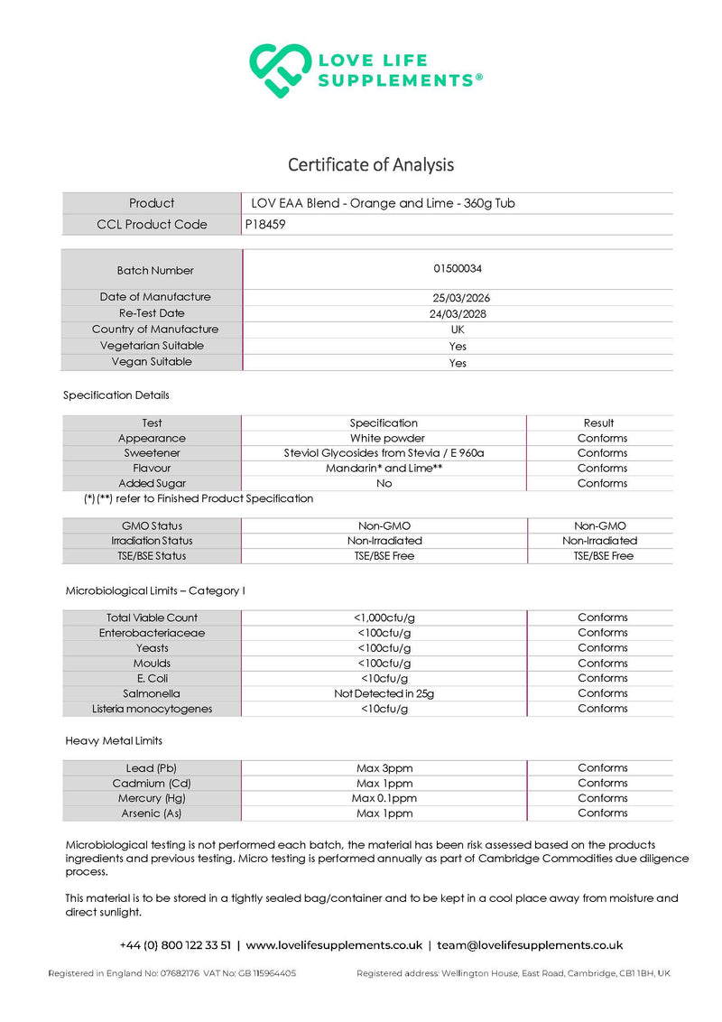 Essential Amino Acids (EAA Powder)