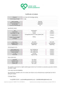 Certificate of Analysis for Love Life Supplements product krill oil
