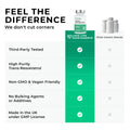 Trans-resveratrol Love Life Supplements bottle with features listed on a white background