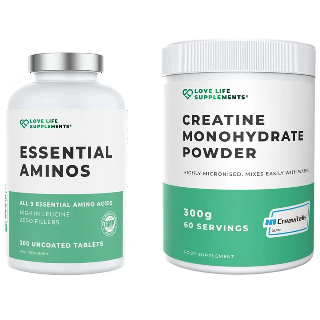 Two supplement containers labeled &