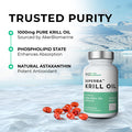 Superba Krill Oil supplement bottle with Antarctic landscape in the background