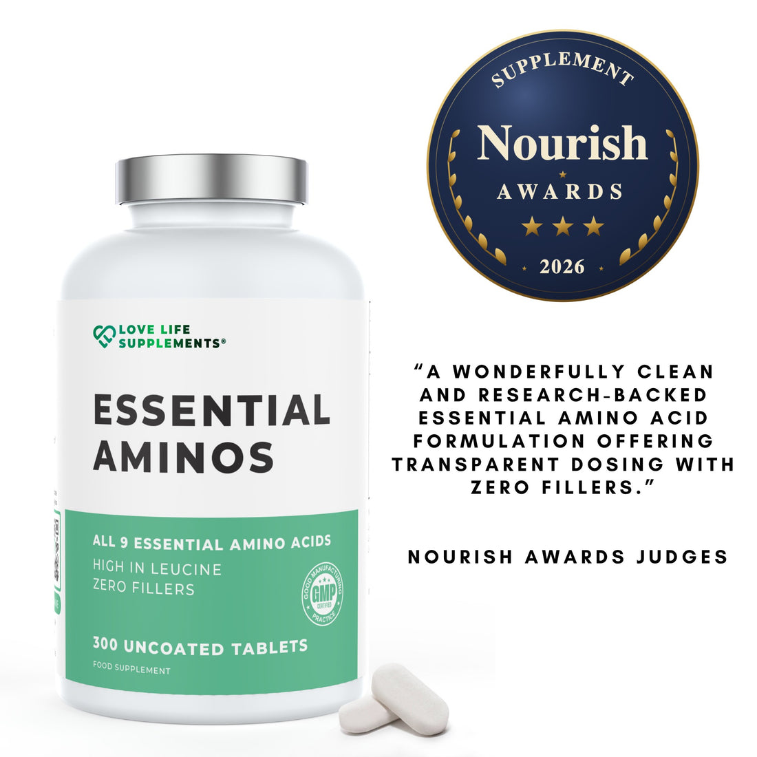 Essential Amino Acids (EAA Tablets) - Nourish Awards 2026 winner, judges&